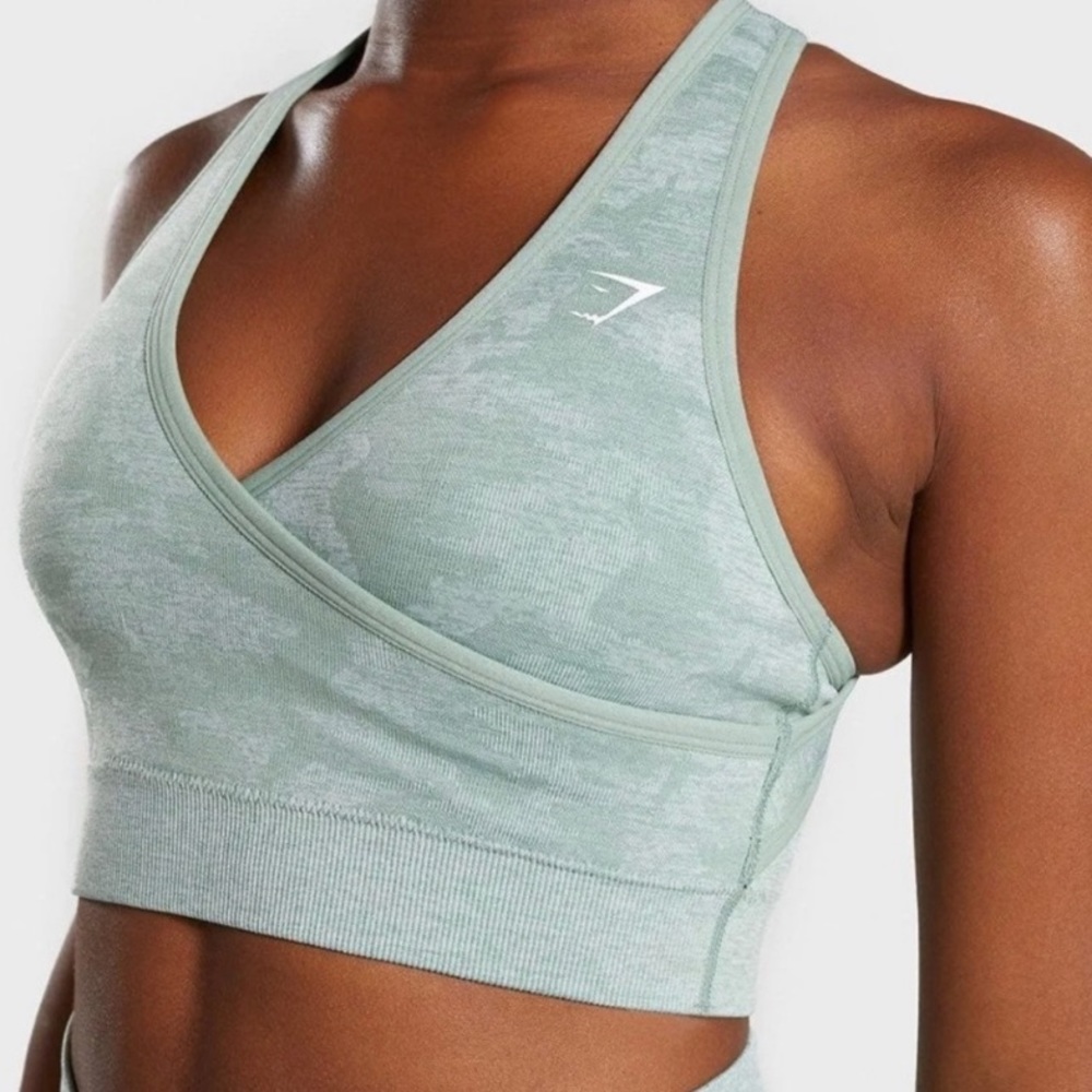Gymshark camo sage green bra